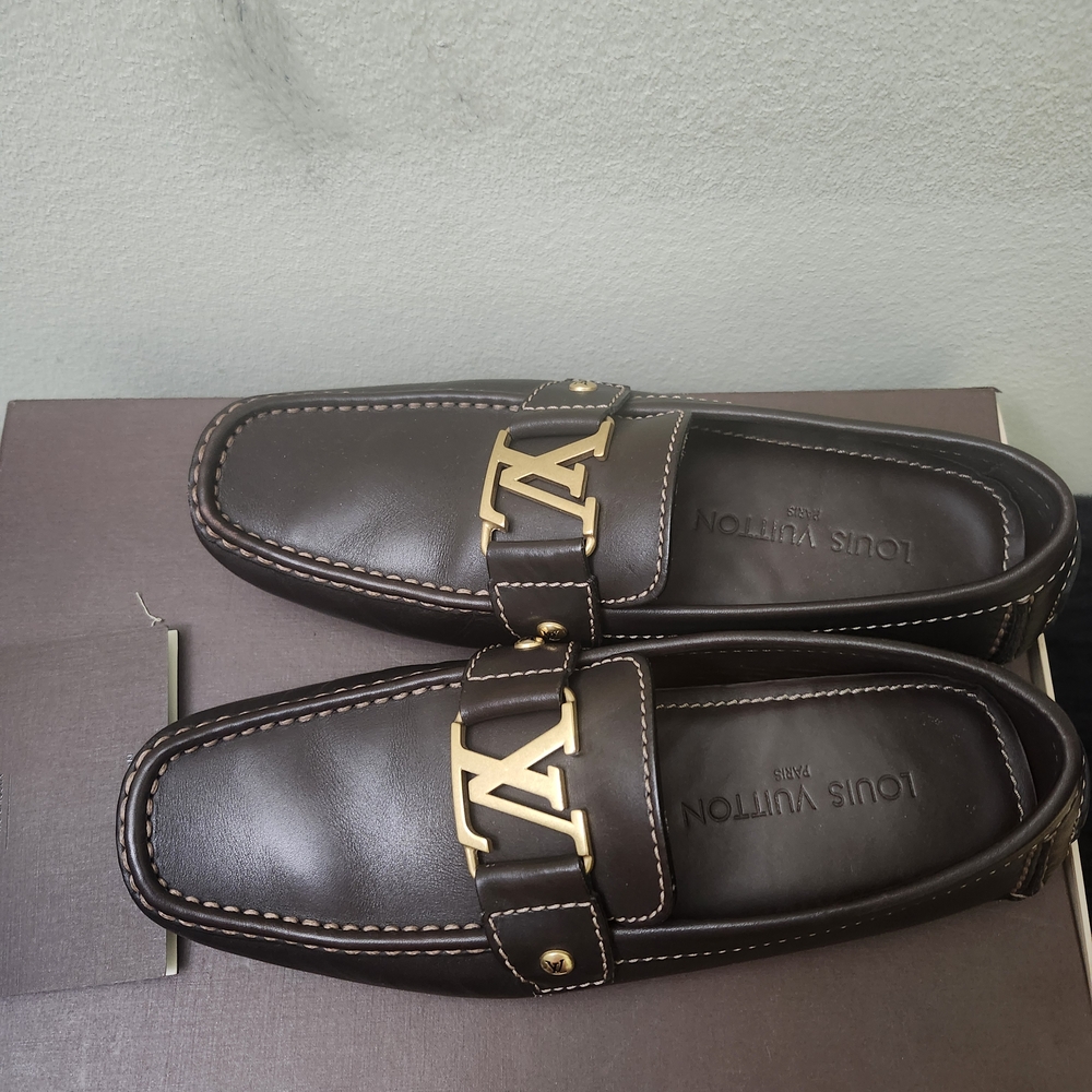 Louis Vuitton Lv Monogram Men's Brown Loafers